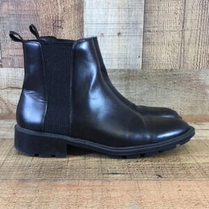Zara Black Chelsea Boots Womens 37 Slip On Ankle‎ Booties